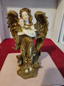 SCHÖNER GOLDENER SCHUTZENGEL MIT BABY NACHLASSFUND - Bild 1 von 10