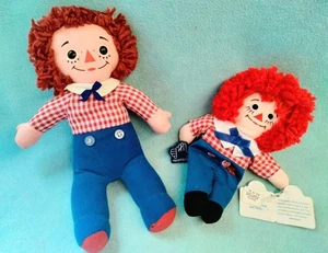 💙Vintage 70's 11" Knickerbocker & 8.5" Applause🍃🍒Raggedy Andy Dolls🍒🍃 - Picture 1 of 13