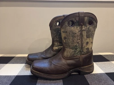 Botas para niños Durango marrón/camuflaje punta cuadrada, talla 6. Foto 1 de 4