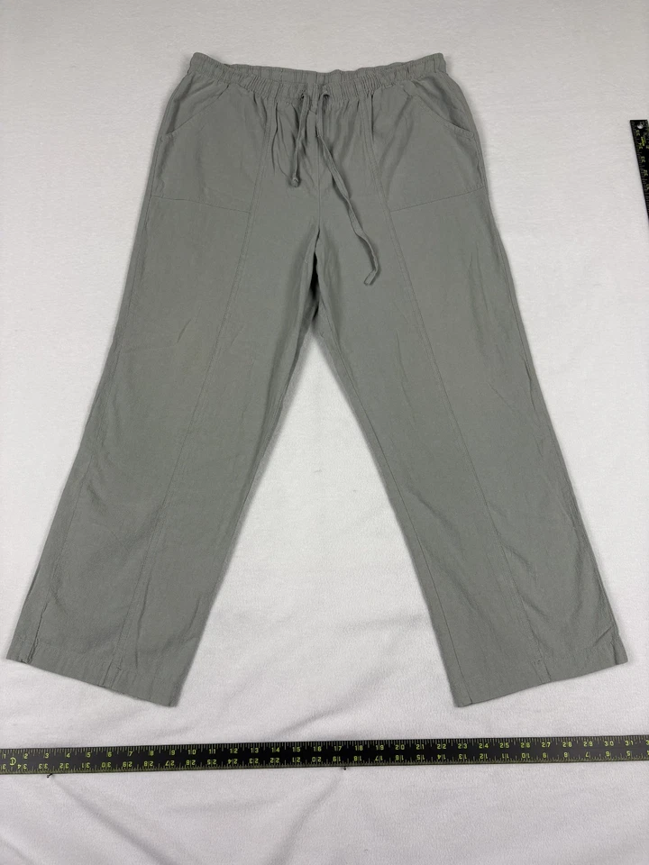 BLAIR WOMENS DRAWSTRING PANTS MED PT CASUAL SOFT COZY GREEN LOUNGE - Image 1 of 4