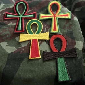 Rastafarian Ankh Patches 4er Set - Bild 1 von 2