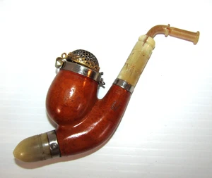 Vtg Estate Czechoslovakia Bruyere Garantie Briar Wood Lidded Chamber Pipe - Picture 1 of 17