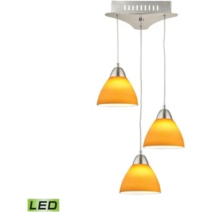 ELK Lighting LCA303-8-16M Piatto Mini Pendant Satin Nickel with Yellow - Picture 1 of 1
