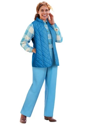 Woman Within Plus Size Zip-Front Quilted Vest - Image 1 of 4