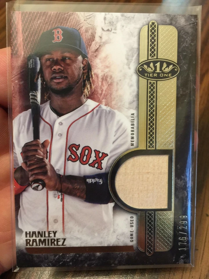 HANLEY RAMIREZ 2016 TOPPS TIER ONE BOSTON RED SOX GAME-USED BAT RELIC /299! - Image 1 of 2