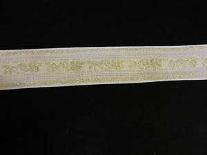 1MT WEIHNACHTSGALLONE RAND RAND BÜGELBAND CREME UND GOLD WEIHNACHTEN  - Bild 1 von 1