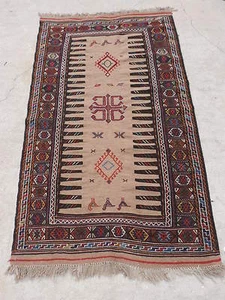 3x6ft. Tribal Sumak Kelim Wollteppich - Bild 1 von 10