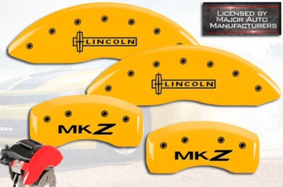 Cubiertas de pinza de disco de freno MGP amarillas delanteras + traseras 2017-2020 "Lincoln MKZ" 3,0 L Foto 1 de 4