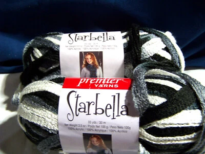 Starbella Premium Yarn 33 Yds / 30 M Color Night Clouds (2 Pack) - NEW - Image 1 of 3