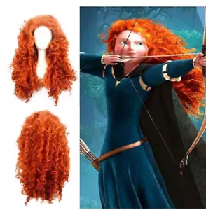 2024 new anime Merida role Cosplay Wig Long Curly Wavy Wave Wigs Halloween - Picture 1 of 4