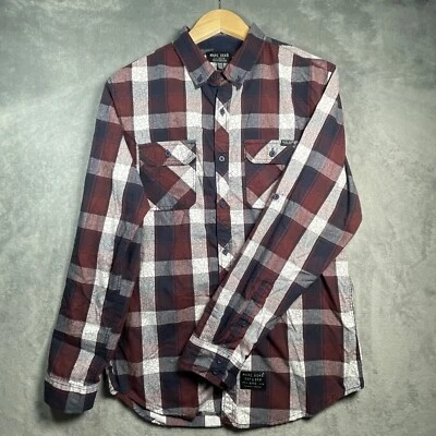 Camisa Marc Ecko Para Hombre M Rojo-Azul De Colección Y2K Cuadros Cuadros Abotonados Manga Larga Foto 1 de 4