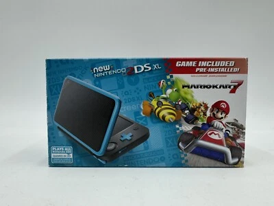 Nintendo 2DS XL - Black+Turquoise With Mario Kart 7 Pre-installed New.        L8 - Image 1 of 4