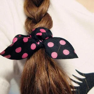 Cute Rabbit Ear Hair Bands Girl Rubber Band Elastic Rope Baby Hair C1D4 - Picture 1 of 13