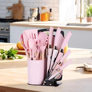 20 Pcs Silicone Cooking Utensil Kitchen Set Heat Resistant Nonstick Spatula Tool - Picture 1 of 14