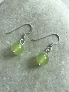 Genuine 10mm Peridot Gemstone Earrings - 925 Sterling Silver Gift - Picture 1 of 2