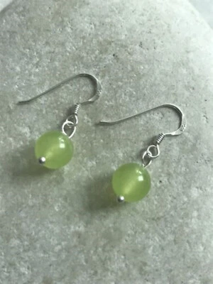 Genuine 10mm Peridot Gemstone Earrings - 925 Sterling Silver Gift - Image 1 of 2