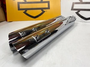 Silenciadores cromados de 4" para tubo de escape Fat Cat Ghost 17-25 Harley Touring D&D - Imagen 1 de 7