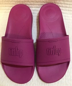 FITFLOP NIB IQUSHION RUBBER SLIDES MIAMI VIOLET Size 8 - Picture 1 of 9