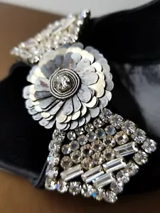 $950 GUCCI PALETTE CRISTALLI SWAROVSKI RASO NERO POMPE 5B I LOVE SCARPE OMG - Foto 1 di 6