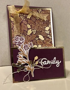KIT de tarjetas Stampin Up BLACKBERRY BEAUTY DSP lámina dorada 4 diseños familia - Imagen 1 de 3
