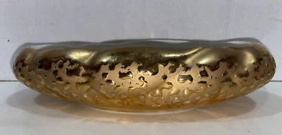 Cuenco ovalado dorado llorón Kingwood Ceramics 2,5x6x10" Foto 1 de 3