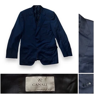 Canali Holt Renfrew Blazer Sports Coat Jacket Men 40L Blue Stripes Wool 13280/31 - Picture 1 of 11