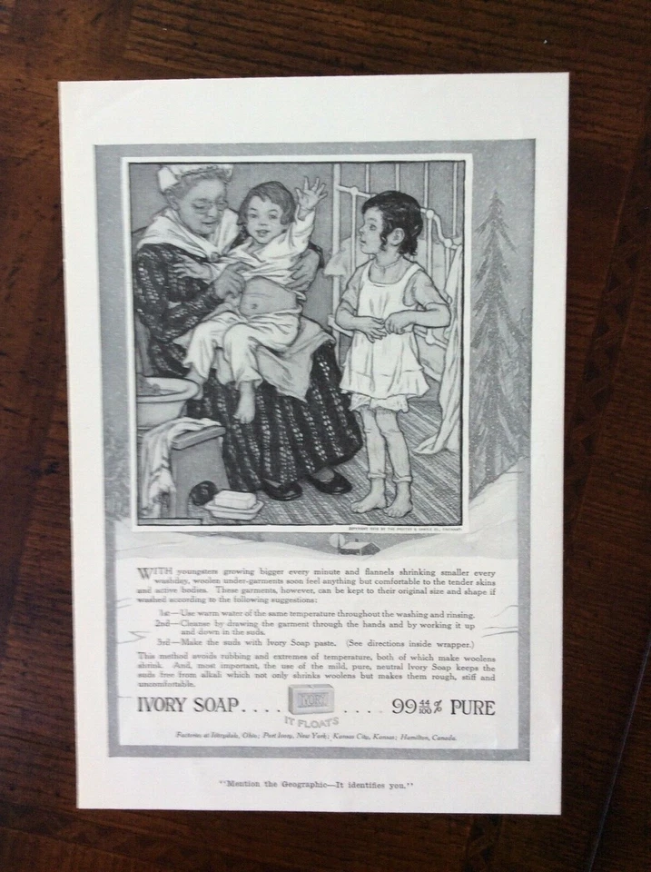 1915 vintage original ad Ivory Soap 99% Pure “It Floats” - Image 1 of 1