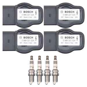 Bosch 4 Ignition Coil NGK 4 Ruthenium HX High Spark Plug Kit For Passat 1.8 L4 - Picture 1 of 1
