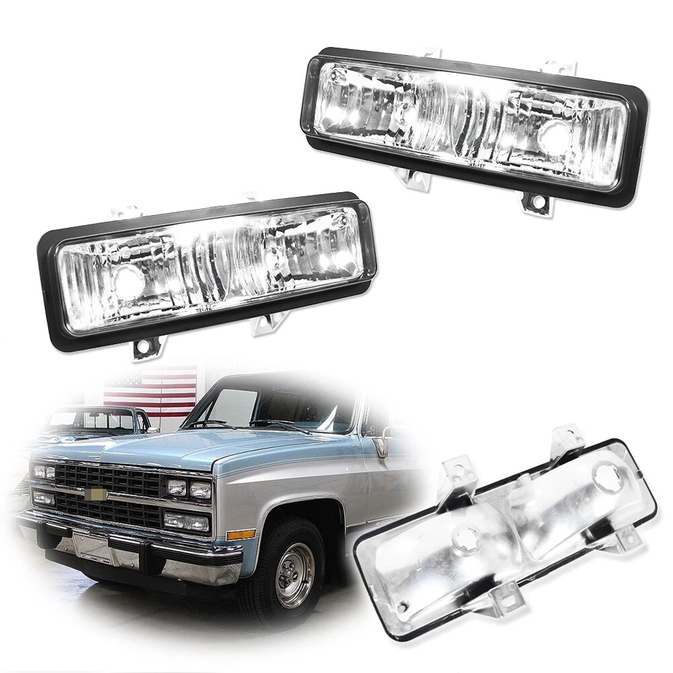 Clear Turn Signal Light LH & RH Pair Set For Chevy GMC Van Jimmy Pickup Truck - Image 1 of 4