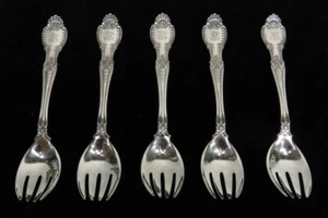 TIFFANY & CO RICHELIEU (5 ) STERLING SILVER 5 3/4" ICE CREAM SPOON FORKS - Picture 1 of 6
