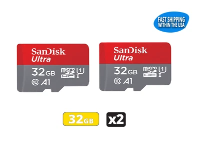 SanDisk 32GB x2 (64GB) MicroSDHC Ultra UHS-1 Ultra Memory Card SDSQUA4-32G-GN6MN - Image 1 of 3
