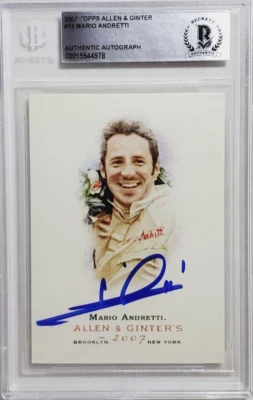 2007 Allen & Ginter #19 Mario Andretti Signed Card Autograph Auto BGS BAS GOAT - Image 1 of 2