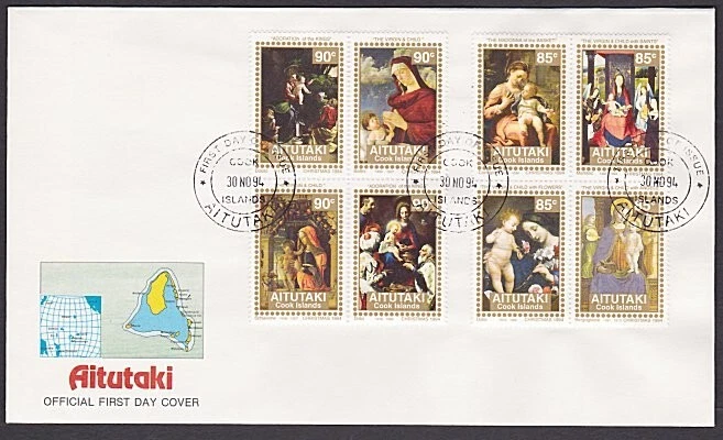 AITUTAKI Cook Is 1994 Christmas set FDC....................................A2057 - Image 1 of 1
