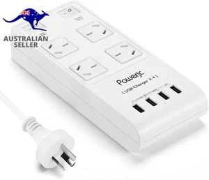 Power Strip Protector Surge Socket Outlets Smart 4 USB Charging Port and 77 - Picture 1 of 13