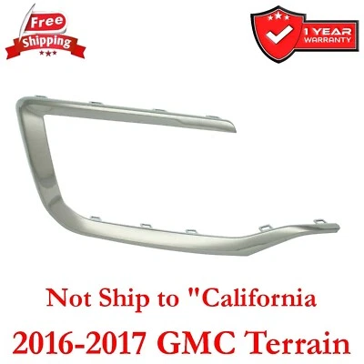 New For GMC Terrain 2016-2017 Front Bumper Trim Passenger Right Side Chrome - Image 1 of 4