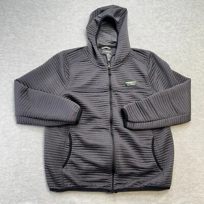 Chaqueta LL Bean para mujer XL gris tejido ligero cremallera completa con capucha viaje ligero Foto 1 de 4
