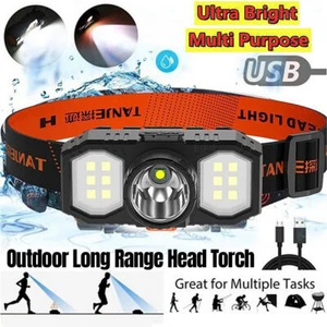 Super Bright Waterproof COB LED Head Torch Headlamp Motion Sensor Headlight AU - Picture 1 of 9
