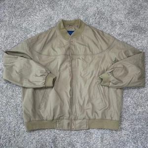 Chaqueta Towncraft de Colección para Hombres 3XL Alta Caqui Tostado Acanalado Tejido Borde Cremallera Bombardero Y2K - Imagen 1 de 10