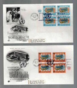 UN Scott #NY 156-57, First Day Covers 5/26/66 Blocks World Health Organization - Picture 1 of 1