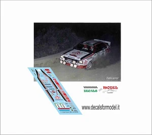 DECALS 1:43 AUDI QUATTRO DEMUTH RALLY ELBA 1985 - Foto 1 di 1