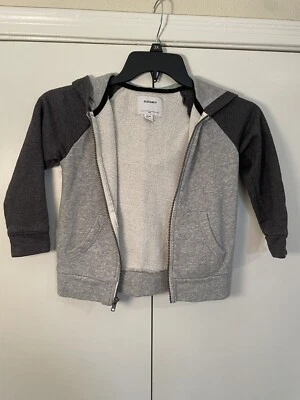 Sudadera con capucha vintage gris claro y oscuro manga larga cremallera completa azul marino antiguo XS para niñas Foto 1 de 4