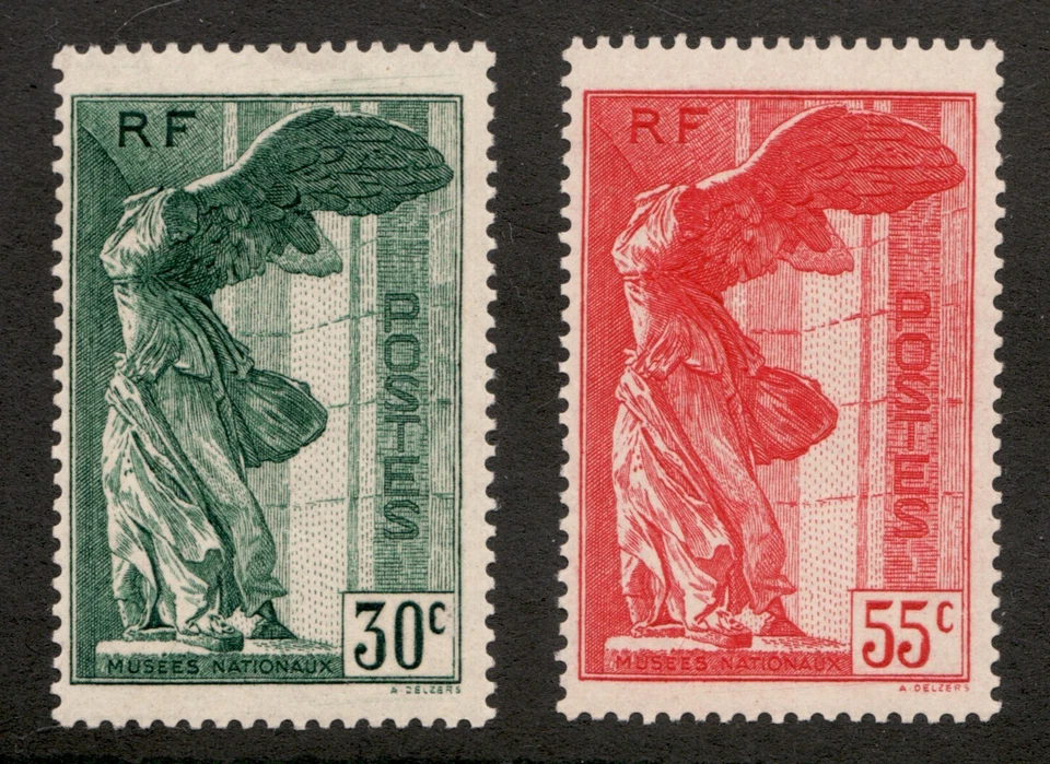 1937 France Sc# B66-67 Semi-postal Winged Victory of Samothrace MH Cv$130 - Image 1 of 1
