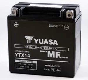 BATTERIA YUASA YTX14-BS AGM 12V 12.6 Ah 200A (150x87x145mm) PRONTA ALL'USO - Foto 1 di 4