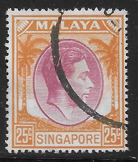 1949 SINGAPORE  MALAYA SC#14a  USED VF - Image 1 of 1