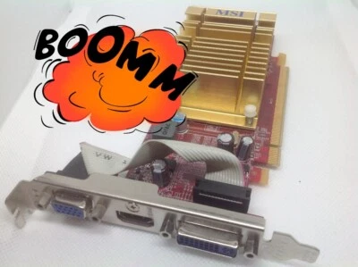 MSI Radeon HD 4350 DirectX 10.1 R4350-MD512H 512MB 64-Bit GDDR2 PCI (USED) - Image 1 of 2