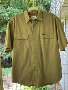 Carhartt Herren Large Hemd Button-Up Kurzarm Braun 100% Baumwolle Logo - Bild 1 von 6