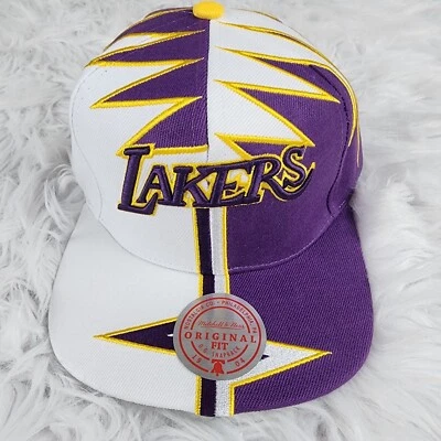 Boné Snapback Los Angeles Lakers Mitchell & Ness Shockwave LA NBA - Novo em folha - Imagem 1 de 4