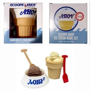 Stranger Things Scoops Ahoy Ice Cream Bowl 2 Piece Set 🆕 - Picture 1 of 7