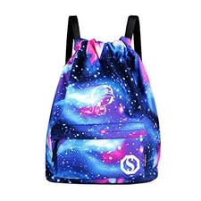 Mochilas mujer casual para estudiantes Viaje Libros (Cielo Azul Estrellado)