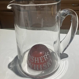 RARE Scotch USHER'S WHISKEY ADVERTISING, RUBY-FLASHED Pitcher, Pre-Prohibition - Picture 1 of 6